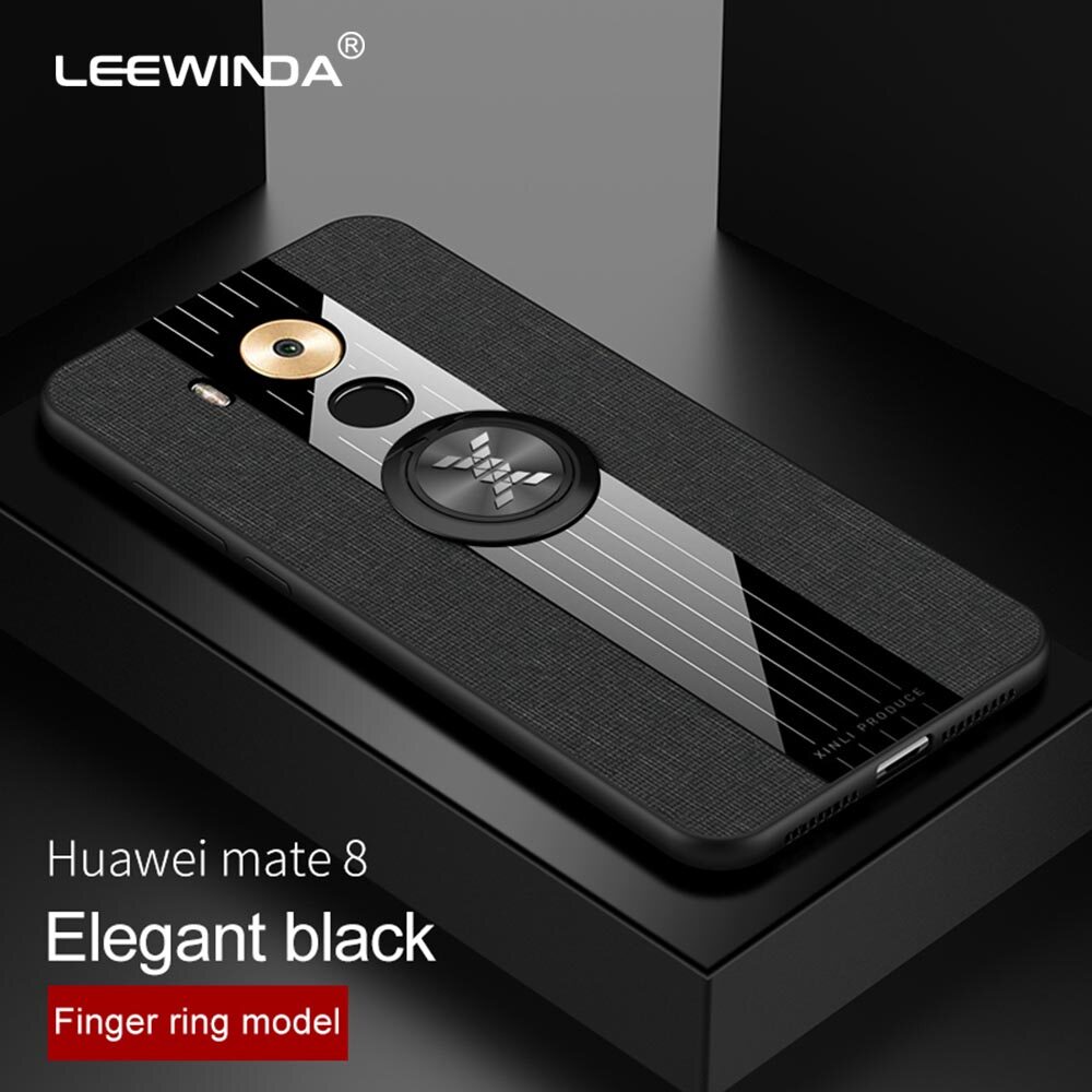 LEEWINDA For Huawei Mate 8 Phone Case, Leather Armor Cases Ring bracket Ring Cover shell