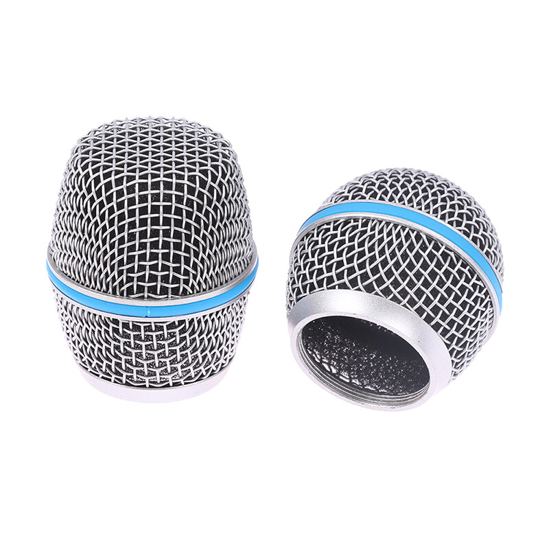 Lofty White Microphone Replacement Head Steel SM58 Mesh Handheld Microphone Grill Mesh Head