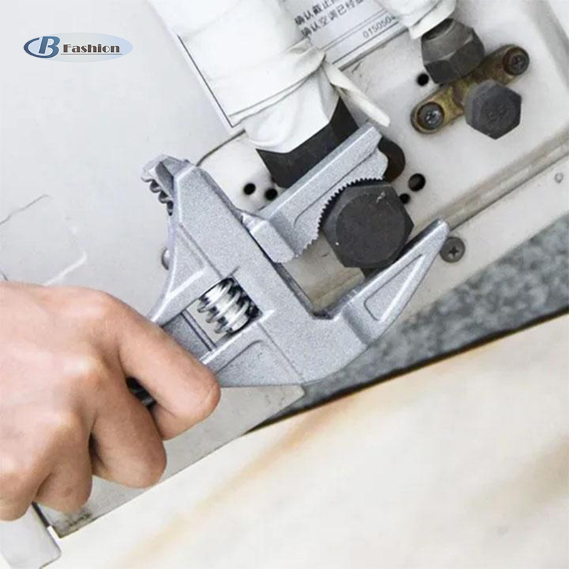 B-F Multi-Function Plumber Wrench Repair Tool Adjustable Wrench Short Shank Large Opening Bathroom Spanner Wrench