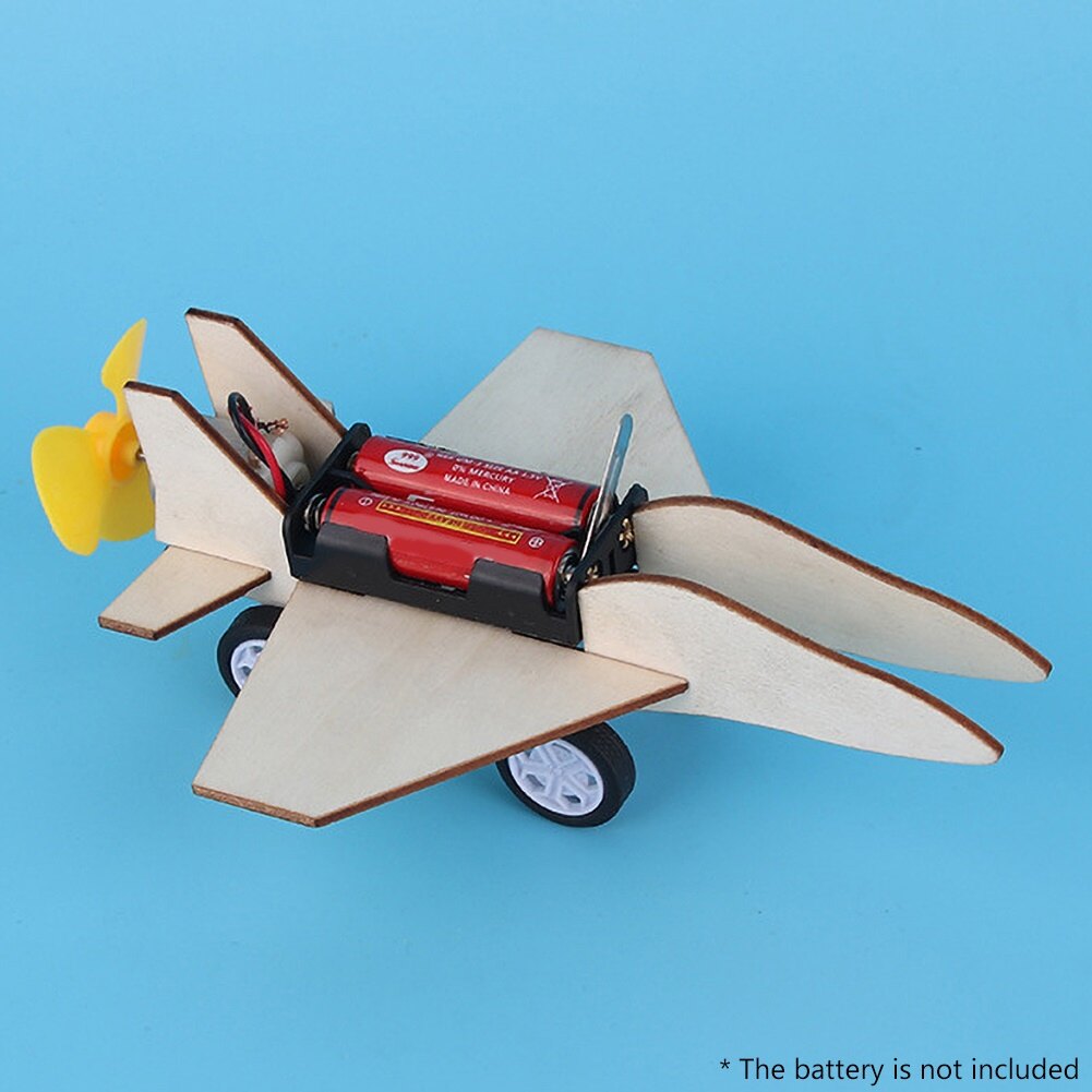 microgood Kids Creative DIY Assembly Electric Slide Airplane Model Science Experiment Toy