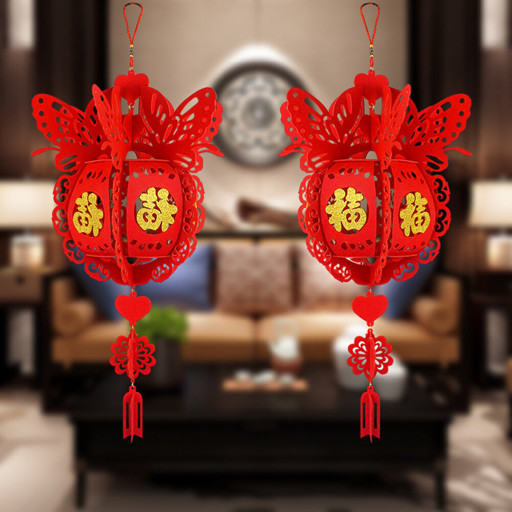 จีนโชคดีFuจดหมายโคมไฟสีแดงจี้หน้างานแต่งงานตกแต่งปีใหม่
