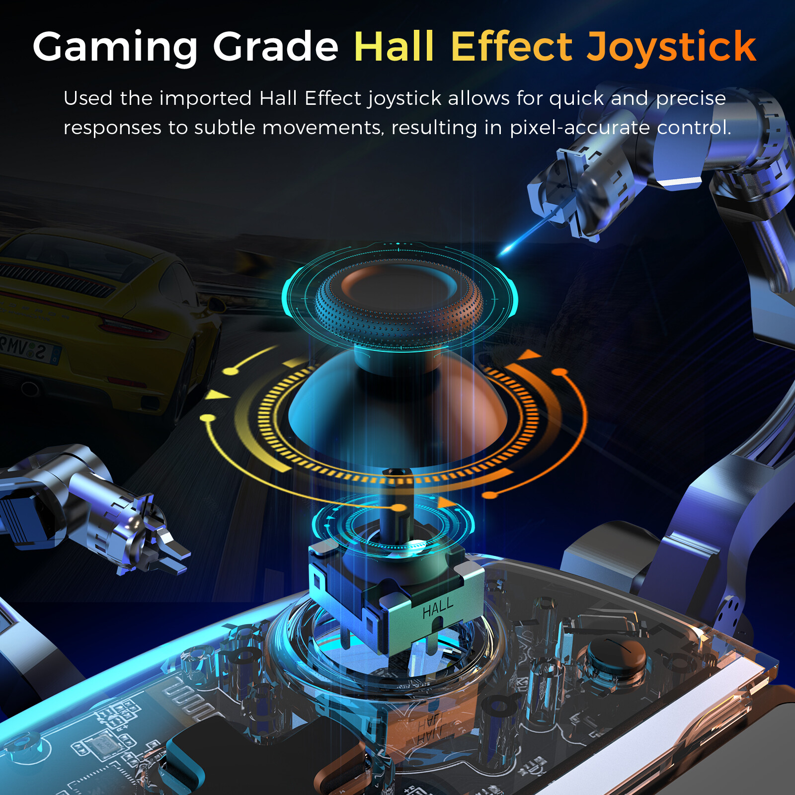 IINE Switch Handheld Controller One-Piece Joypad Controller with Hall Effect Joystick, RGB Light/Motion Control for Nintendo Switch/OLED