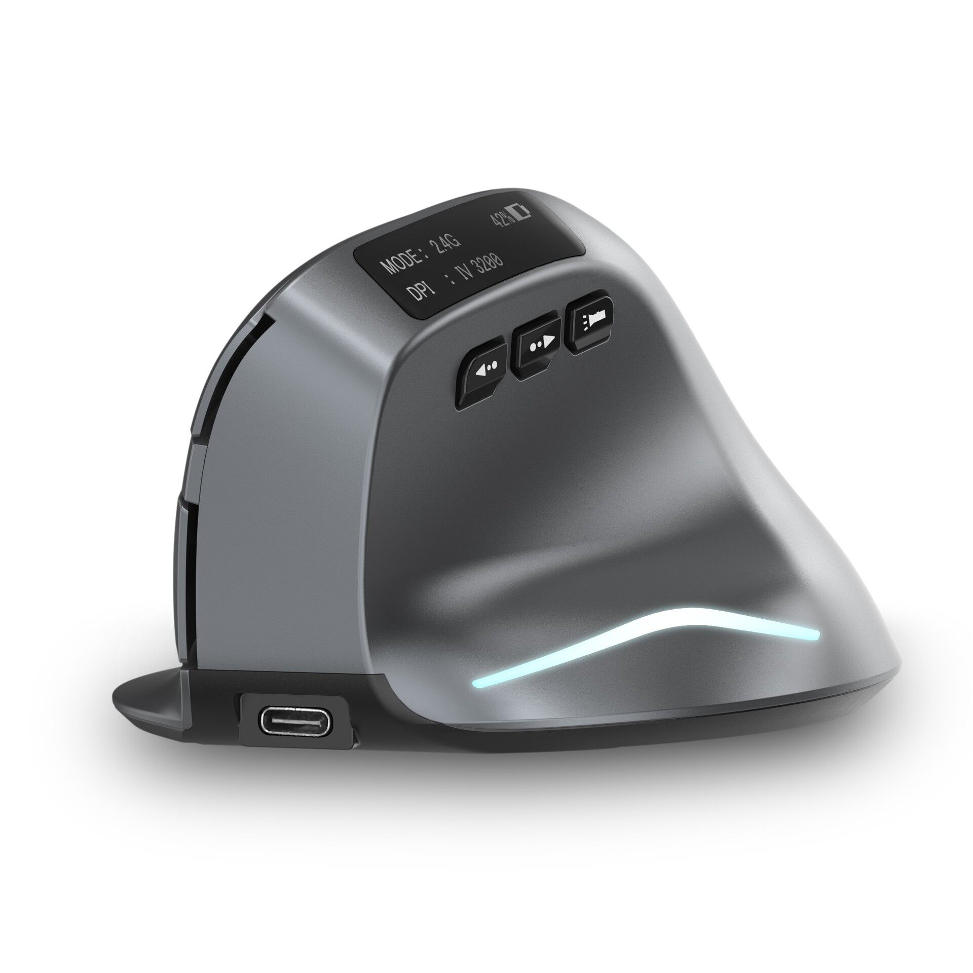 JOMAA Ergonomic mouse 2.4G Rechargeable Game mouse Wireless Bluetooth mouse charging display mouse dual mode wireless vertical mouse mute mouse For Pc Tablet Mac Windows ios