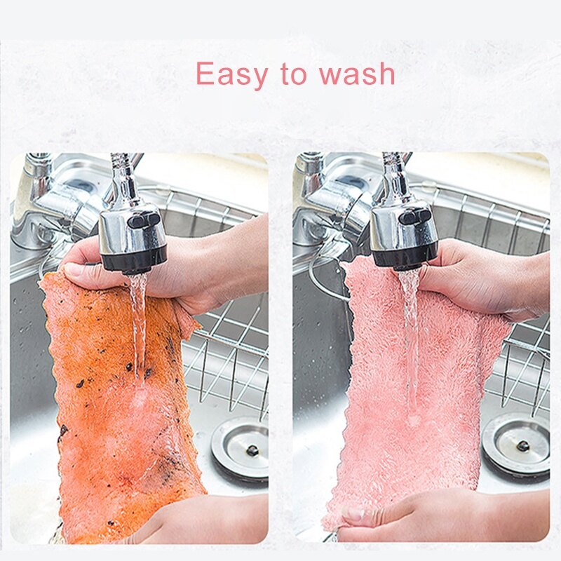 25*25cm Super Absorbent Microfiber Dish Cloth Household Tableware Cleaning Towel Kitchen Tools Gadgets