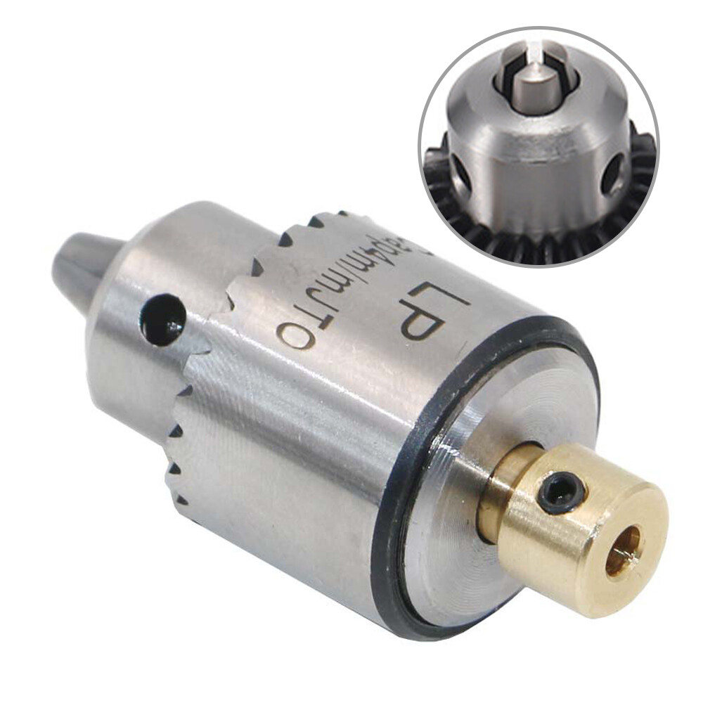 Micro Motor Drill Chuck Clamping Range 0.3-4mm Mini Taper Mounted Drill Chuck Wrench 3.17mm Brass Electric Motor Shaft Chuck