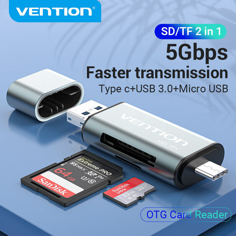 løn Tilføj til plantageejer Vention SD Card Reader Type C USB 3.0 to SD TF Micro SD Adapter for MacBook  Laptop USB 3.0 Memory Card Reader | Lazada PH