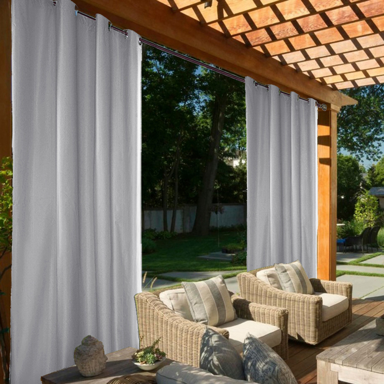 Baoblaze Waterproof Thick Fabric Outdoor Curtain Patio Public Divider Blackout Drape