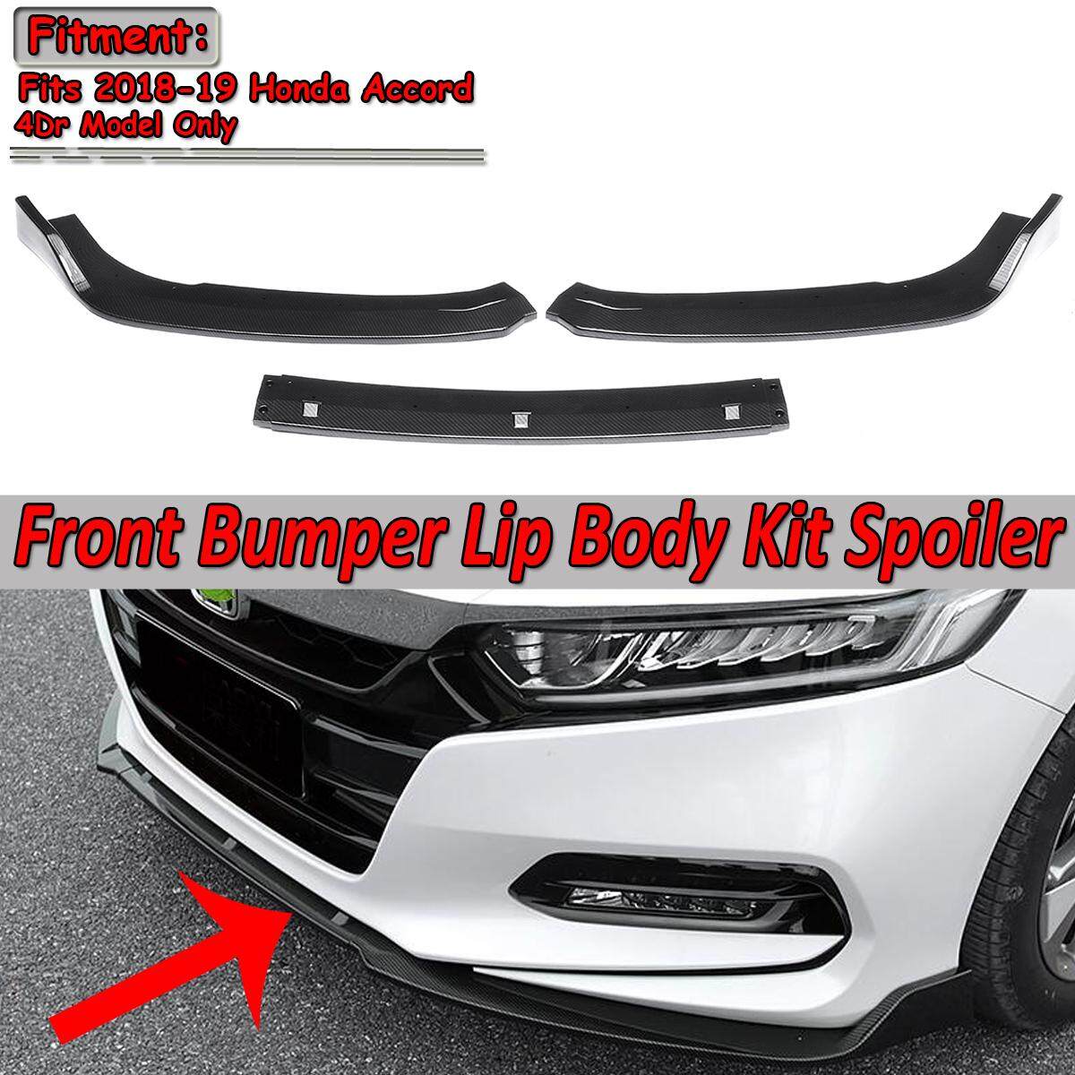 【การจัดส่ง + แฟลช Deal】carbon ไฟเบอร์ด้านหน้าสปอยเลอร์กันชน Guard ชินสำหรับ 2018 2019 Honda Accord