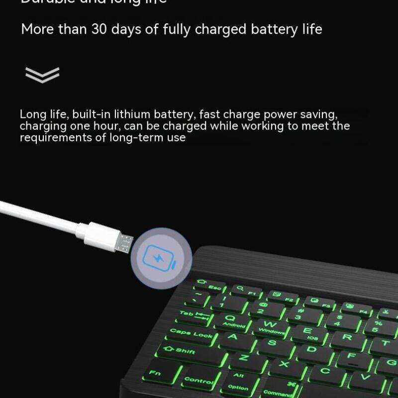 Wireless Bluetooth Keyboard Backlit Colorful Keyboard 10 inch Tri-Colour Backlit Keyboard Tri-System Bluetooth Wireless Keyboard