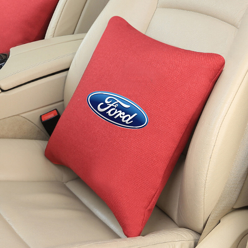 Car Headrest Linen Lumbar Backrest Cushion for Ford Focus mk2 mk3 Fiesta Ranger Mondeo S-MAX Kuga Mustang KA Upholstery Throw Pillow