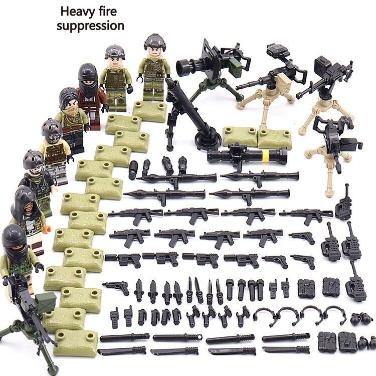 Legoing tương thích ww2 binh lính quân đội nhân vật phụ kiện quân đội khối xây dựng trẻ em tự làm gạch đồ chơi cho bé trai