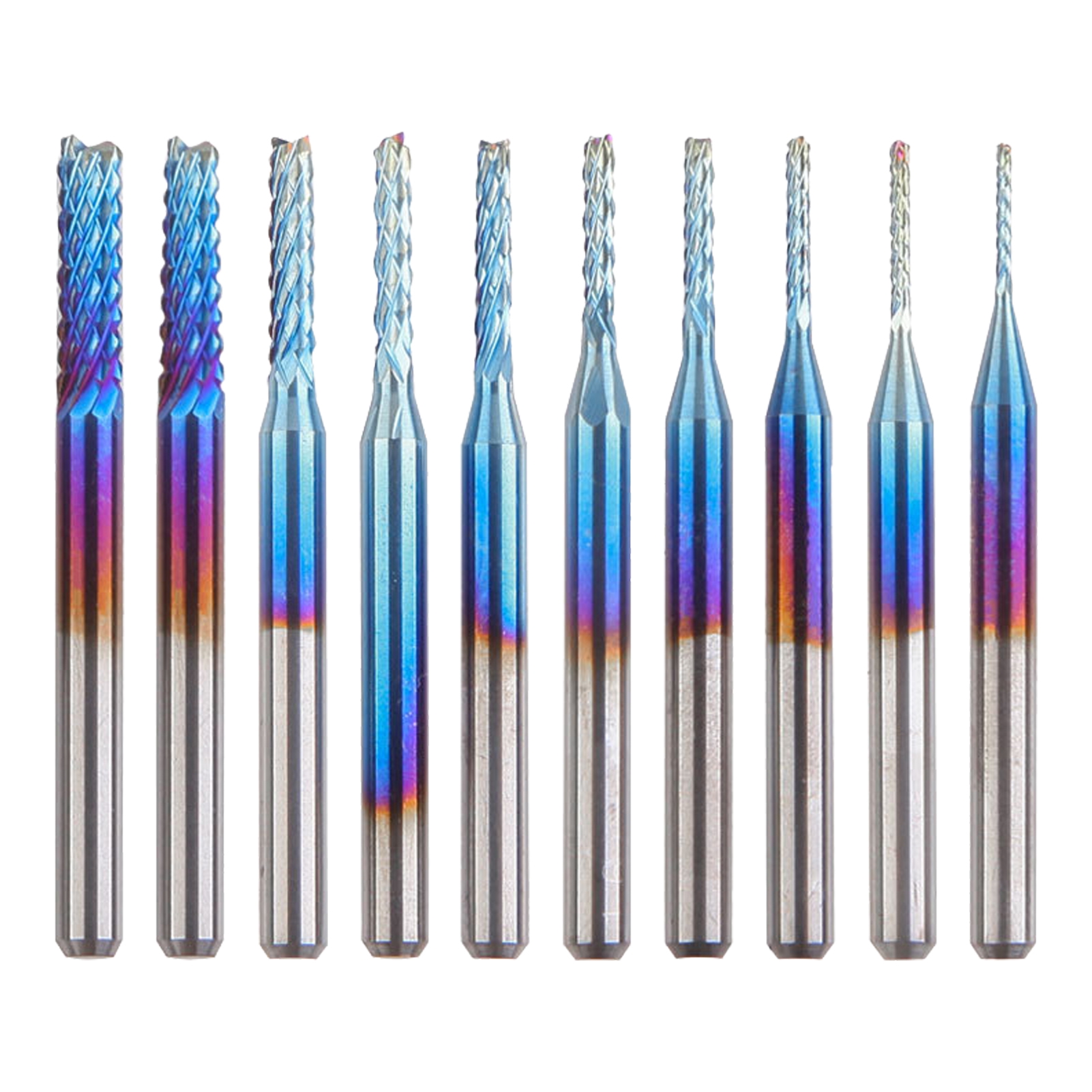 10 Chiếc Mũi Phay 0.8-3.175Mm Bộ Dao Phay Các Loại Vonfram Độ Cứng Cao