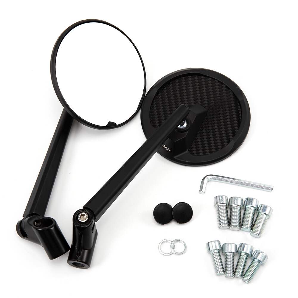 Motorcycle Round Back View Mirror Electric Bicycle Rearview Mirrors Moped Side Mirror 8mm 10mm