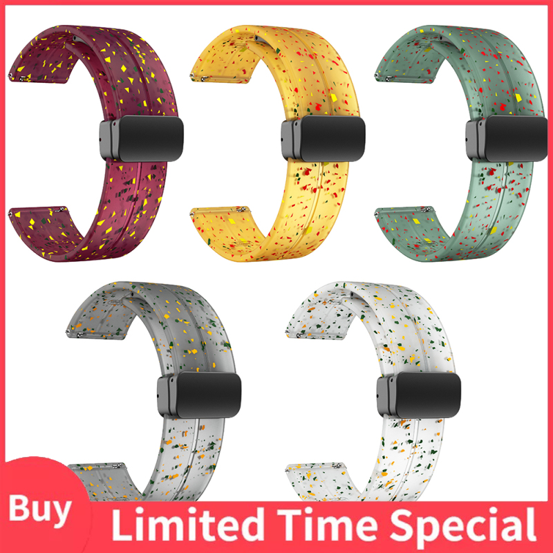 22mm/20mm Strap Watch Band Replacement Quick Release Magnetic Folding Buckle Universal Silicone Watch Strap
