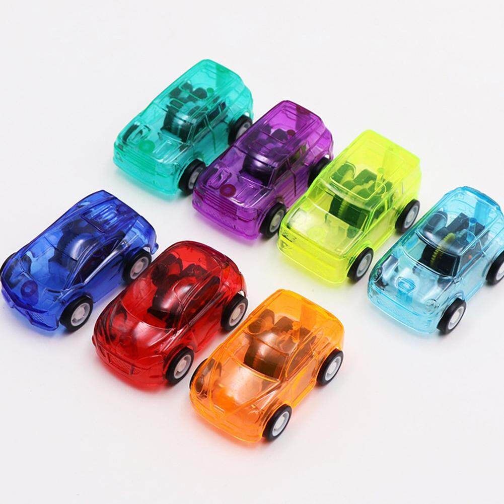 Uh HA Honey Mini Cute Candy Color Transparent Pull Back Car Model Plastic Children Kids Toy