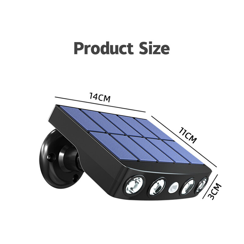 YONUO Đèn LED Đèn Năng Lượng Mặt Trời Chiếu Sáng Ngoài Trời Tấm Pin Mặt Trời Đèn Vườn Xoay Được Đèn Sân Vườn Đèn Cảm Ứng Cơ Thể Người Thông Minh Đèn Tường Đèn Giám Sát Mô Phỏng Ip65 Chống Nước Đèn Đường Năng Lượng Mặt Trời