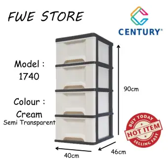 Century 4 Tier Plastic Drawer Cloth Cabinet Storage Cabinet