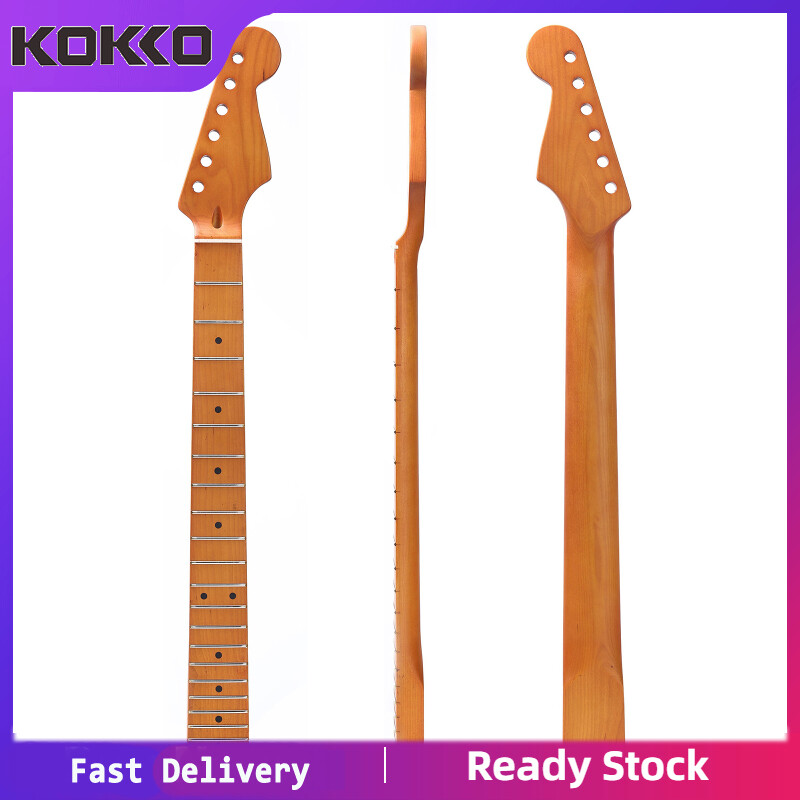 22 Fret Electric Guitar Neck With Adjustable Truss Rod Maple Handle Replacement Compatible For St Strat Guitar
