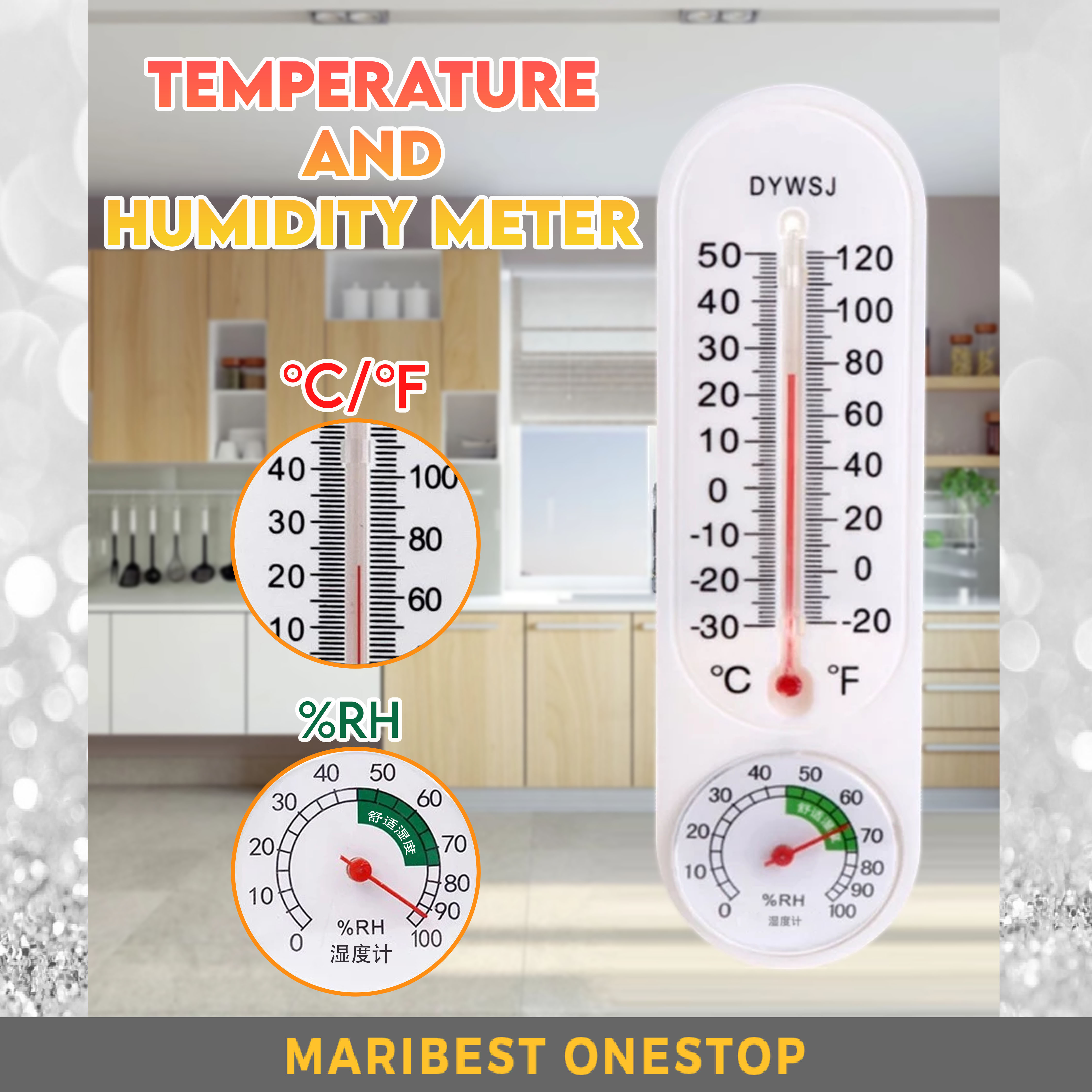 Wall Thermometer Indoor Outdoor Greenhouse Breeding Household ...