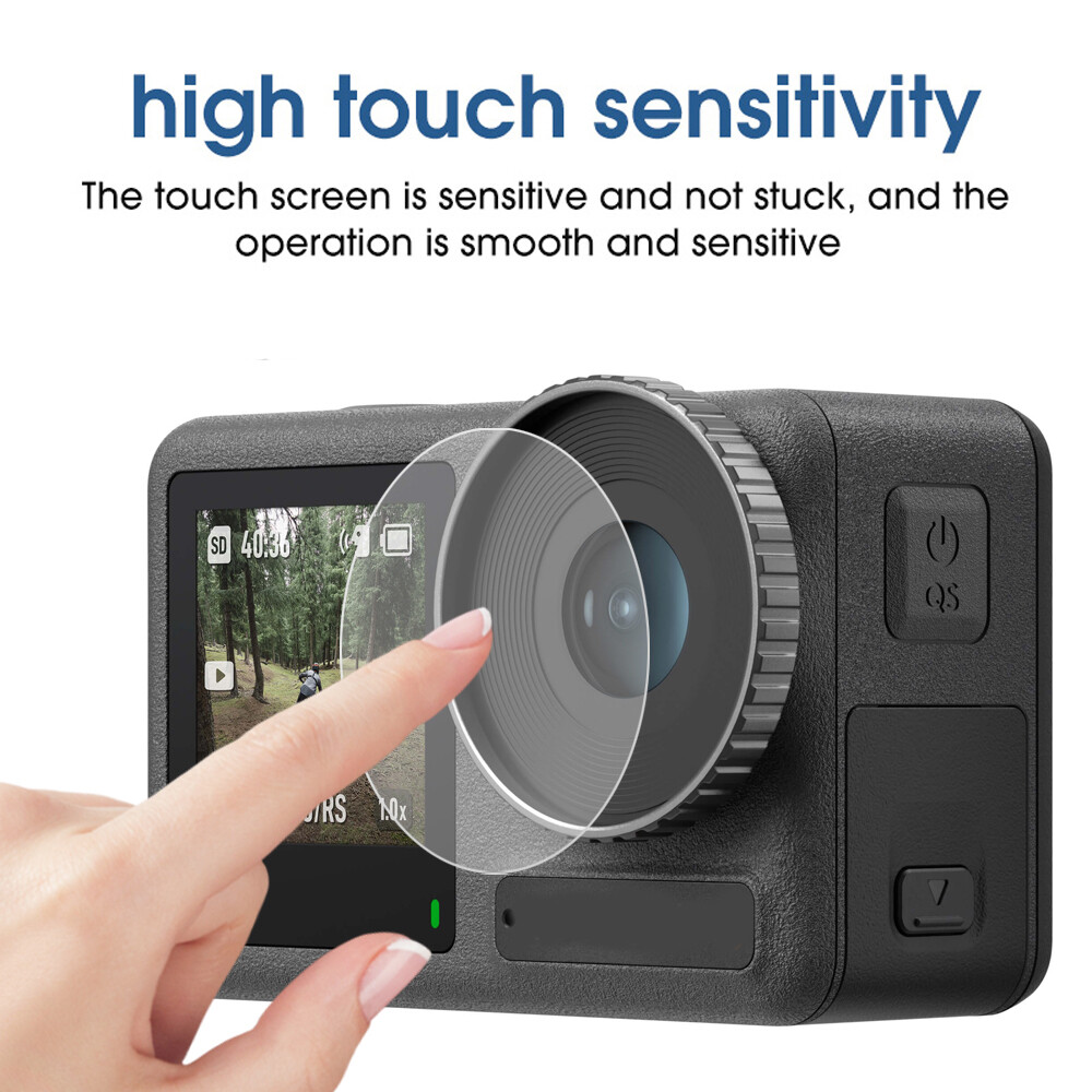 HD Transparent Anti-Scratch Anti-Drop Anti-fingerprint Action Camera Screen Protector Compatible with DJI OSMO Action4 Planar Tempered Film