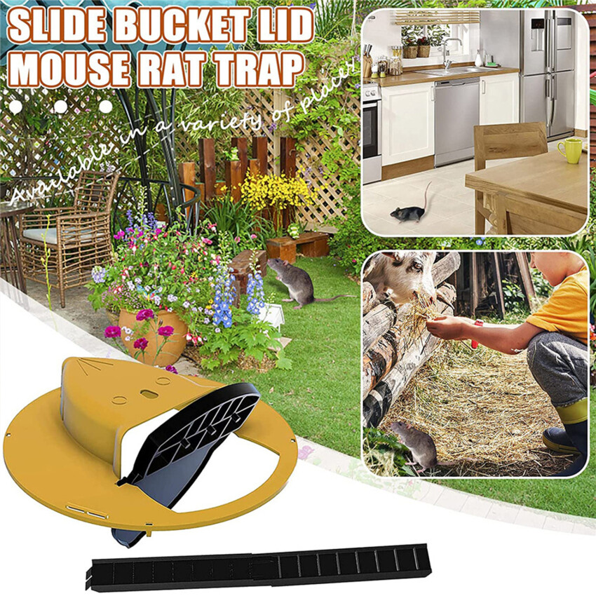 Reusable Mouse Trap Plastic Bucket Lid Rat Traps Humane Or Lethal Mousetrap For Mice Multi Catch Auto Reset Trap Mice