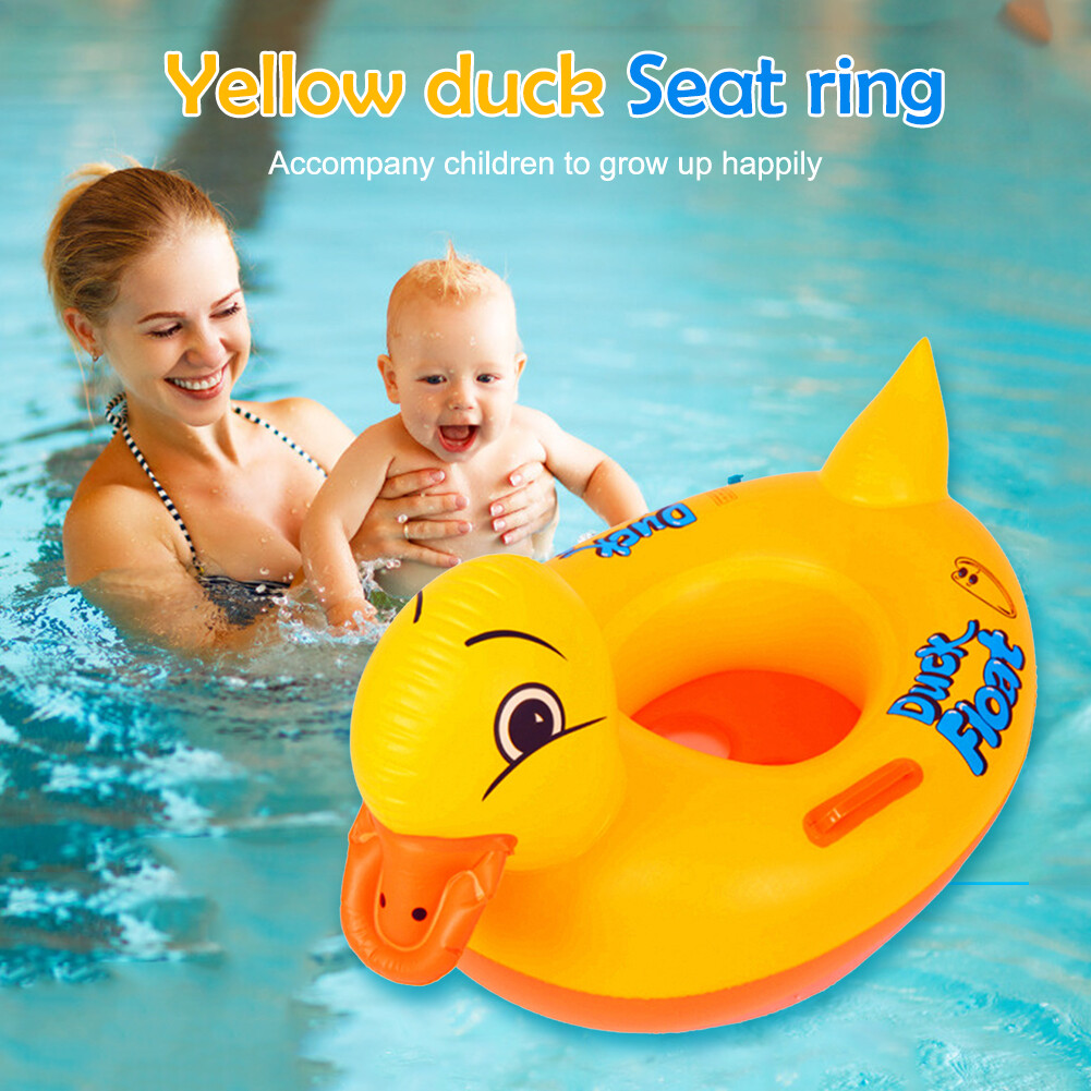 Inflatable Little Yellow Duck Pool Swimming Ring Duckling Children Baby Seat Swimming Pool Beach Floating Seat Floating Circle
