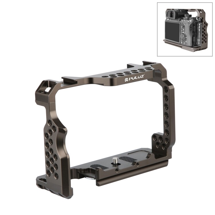 Puluz video camera cage stabilizer for sony a7 iii & a7m3 / a7r3 & a7r iii, without handle