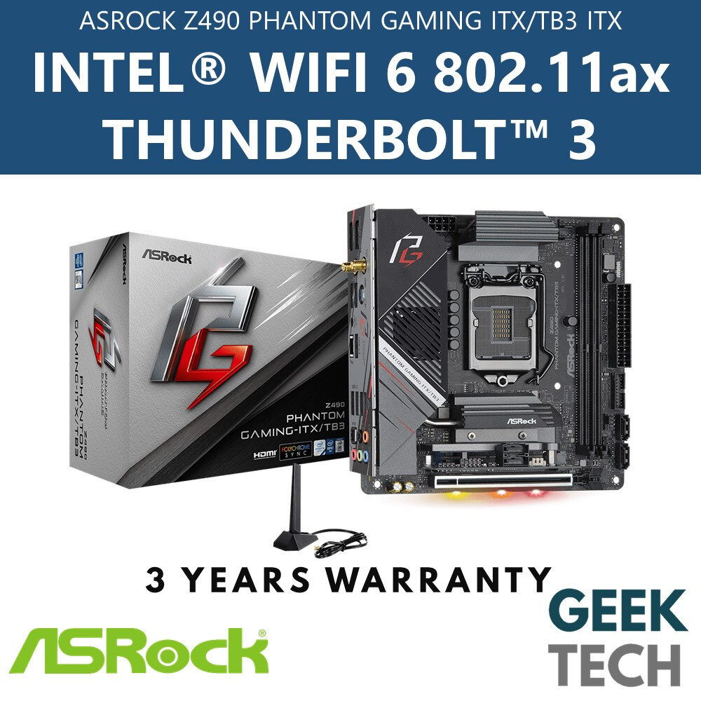 Asrock Z490 Phantom Gaming Itx Tb3 ASROCK Z490 Phantom Gaming ITX