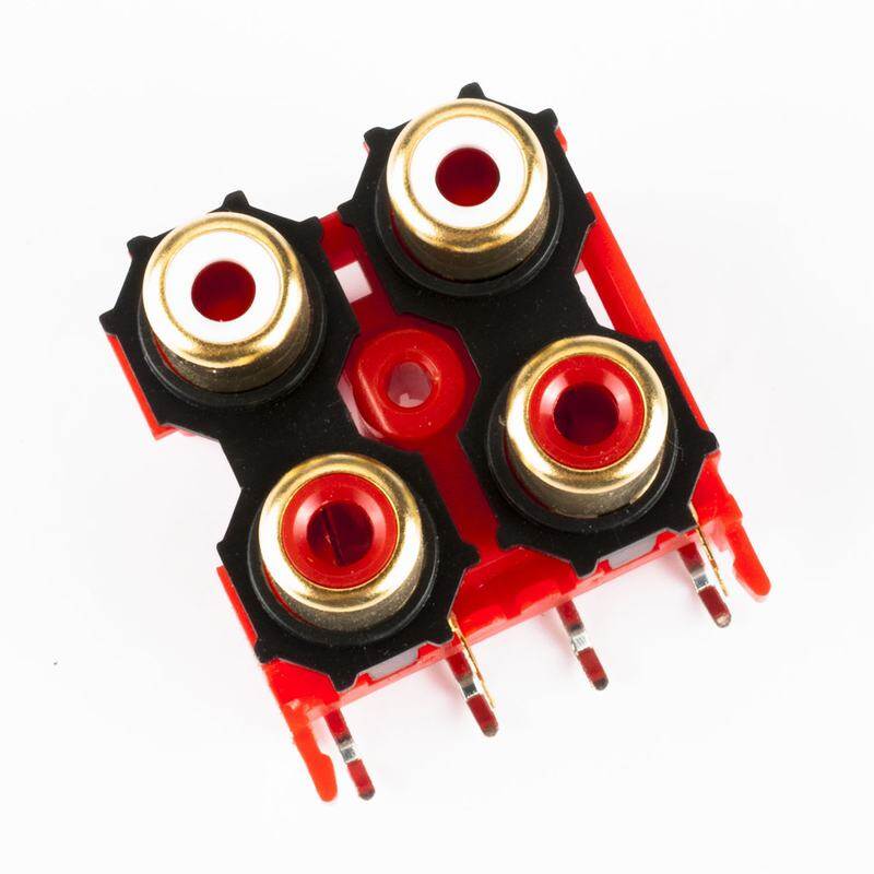 2 Cái, Giắc Cắm Âm Thanh Nổi AV Màu Vàng 4 RCA Cái Đầu Nối