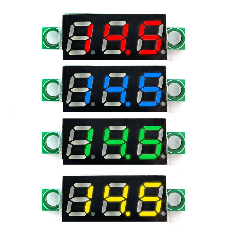 1PCS Voltmeter Voltmeter LED Display Digital Panel Voltmeter Detector Monitoring Tool DC 0-100V 0.28-inch Line Miniature Voltmeter