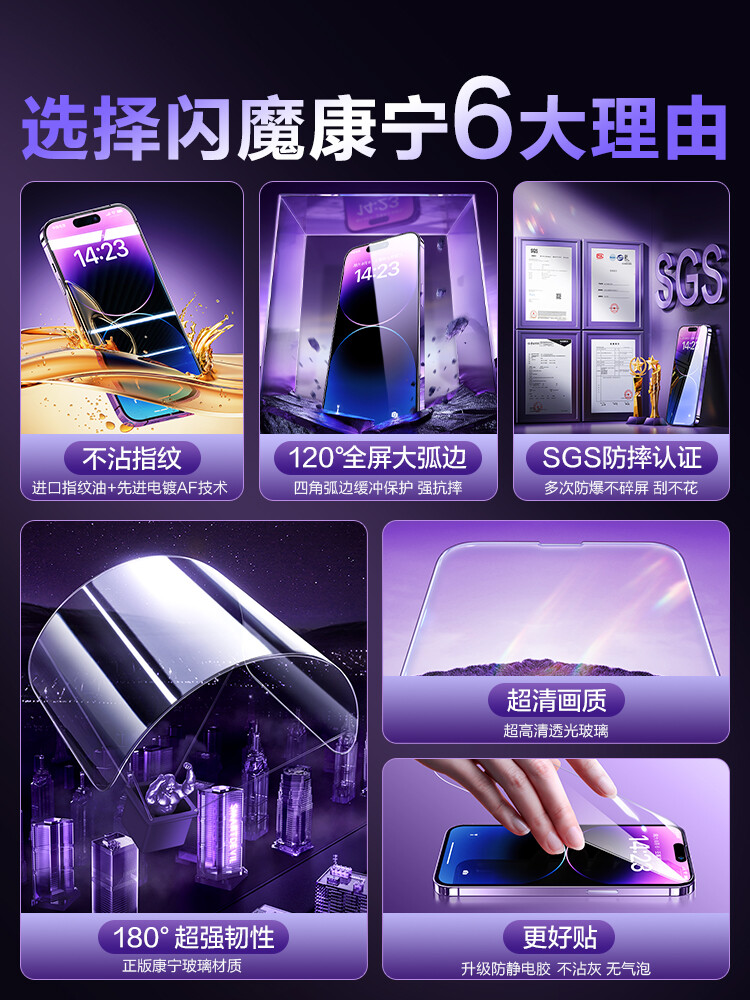 SmartDevil Kính Corning Miếng Bảo Vệ Màn Hình Cho iPhone 14 Pro Max 13 Pro Max 14 Plus 13 Pro 13 12 Pro Max Cường Lực Miếng Dán Film Thủy Tinh Che Phủ Toàn Màn Hình HD Trong Suốt Chống Vân Tay Chống Cháy Nổ