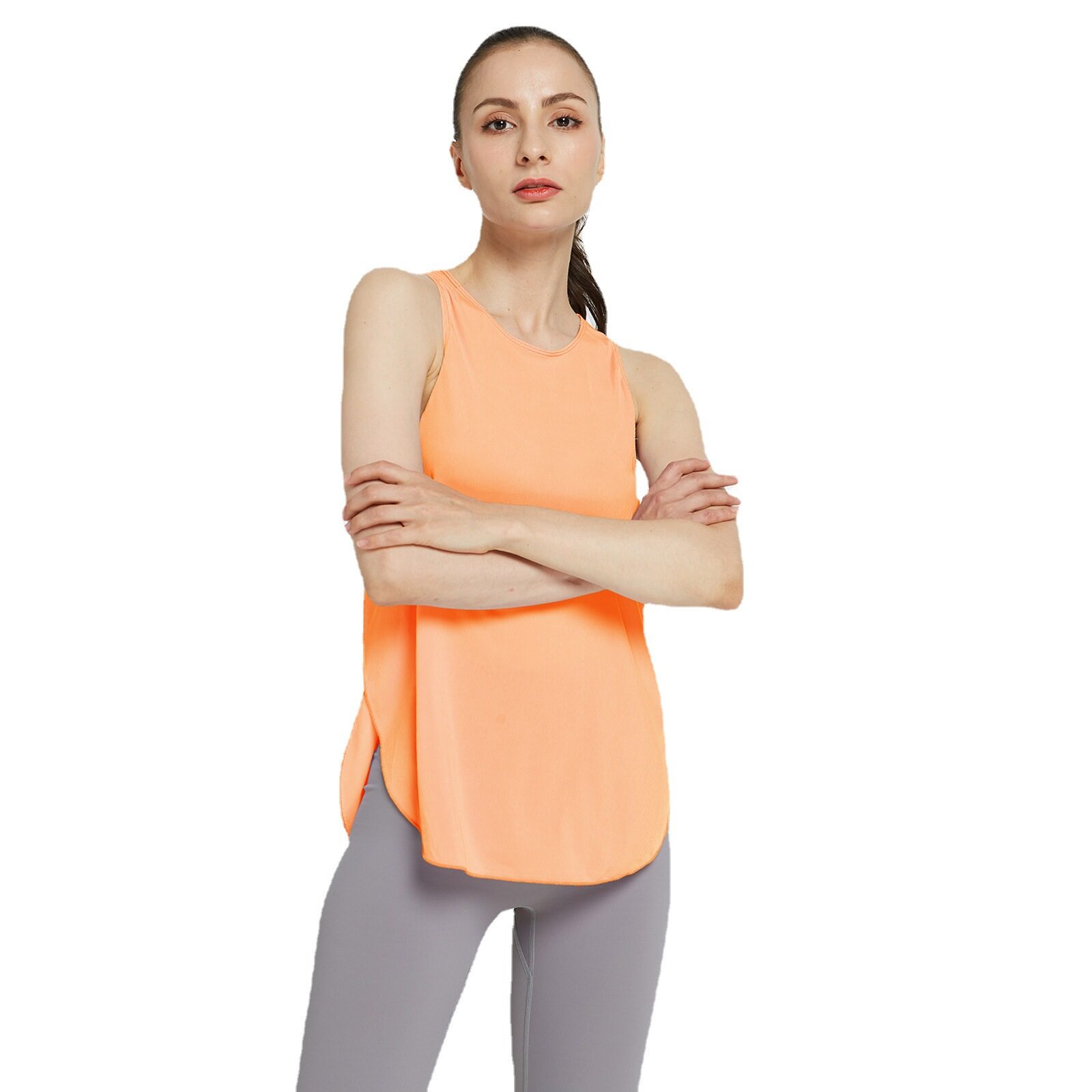 SUPERFLOWER Women's New Pure Color Loose Yoga Vest Pullover Quick Drying Fiess Top for Women_voghion.com