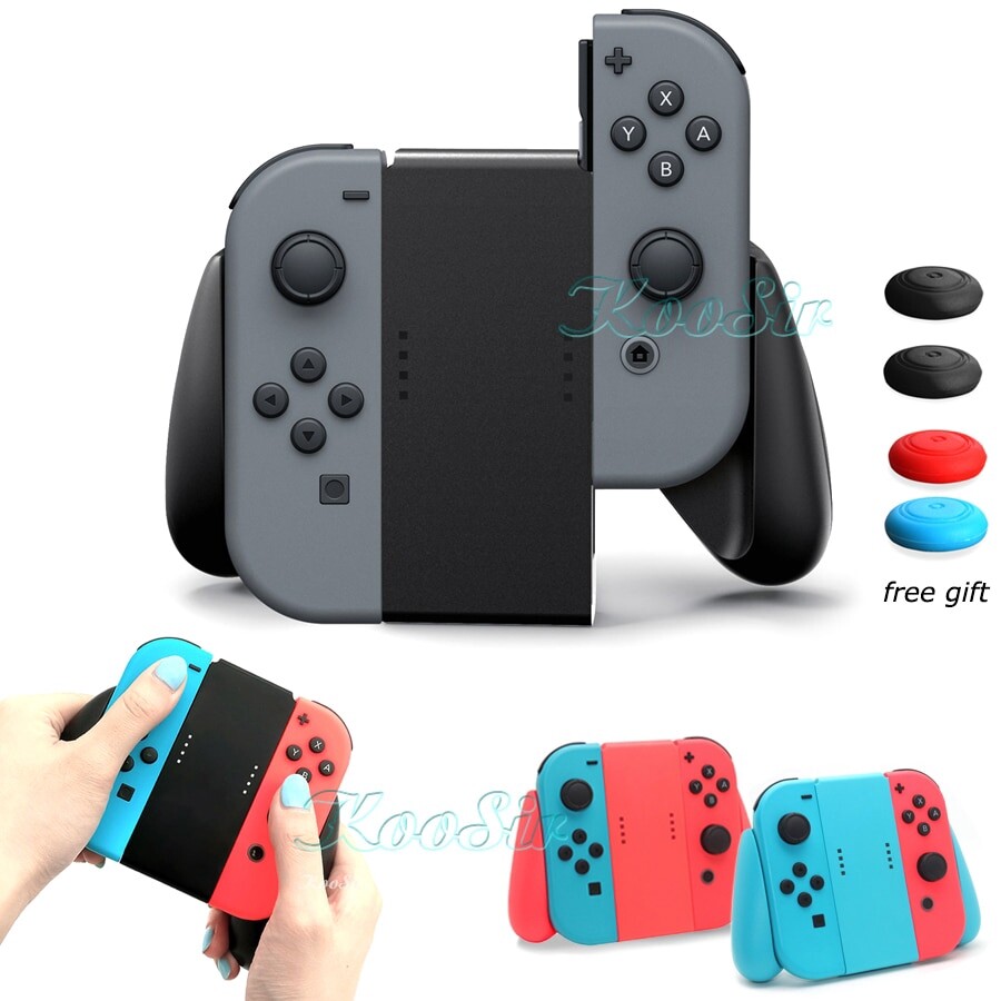Tay Cầm Điều Khiển JoyCon Nintendo Switch Tay Cầm Thoải Mái Tay Cầm Công Tắc N Bánh Xe Giá Đỡ + 4 Nắp Cho NS Joysitck