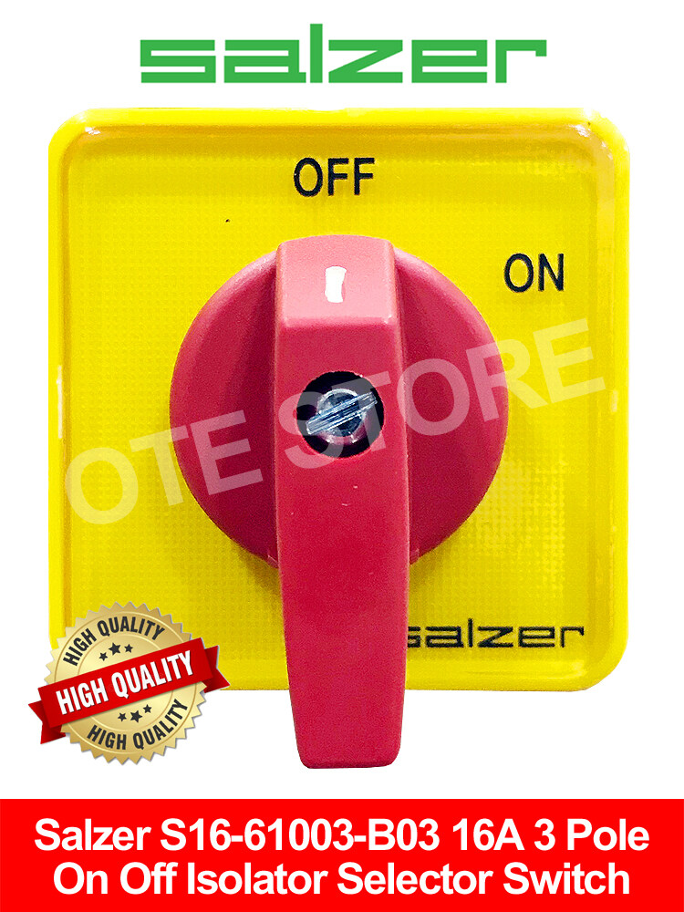 Salzer S1661003B03 16A 3 Pole On Off Isolator Selector Switch (48mm x