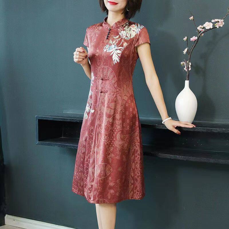 Improved Cheongsam 2023 High-end Retro Women's Dress Chinese Style Dress Fashion New Fashion Western Style Female Skirt