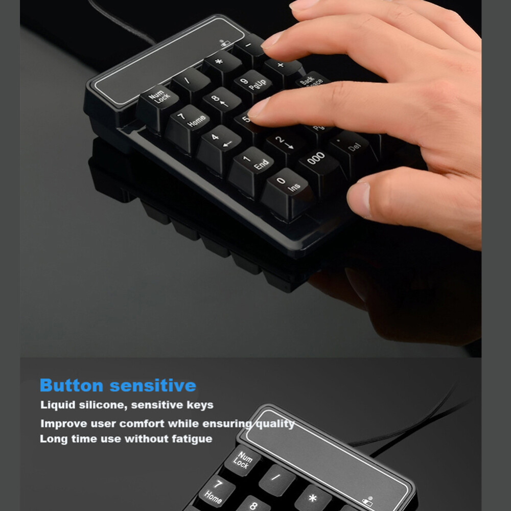 Bàn Phím Số Dây Cảm Nhận Cơ Học USB 19 Phím Bàn Phím Phím Số Mini Bàn Phím Numpad Cho Máy Tính Xách Tay Máy Tính Để Bàn Máy Vi Tính Ghi Chú