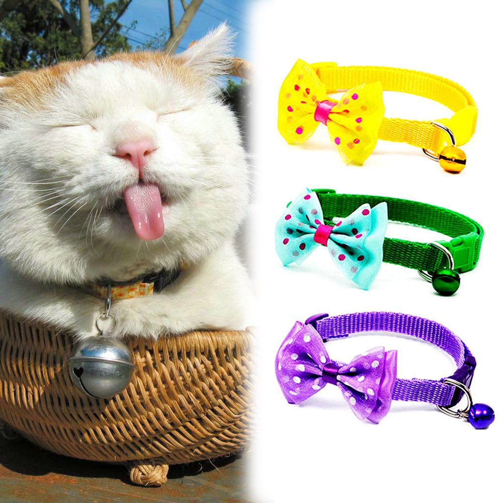 Dog Bow Bell Adjustable Kitten Collar Puppy Necktie Bowknot Cat
