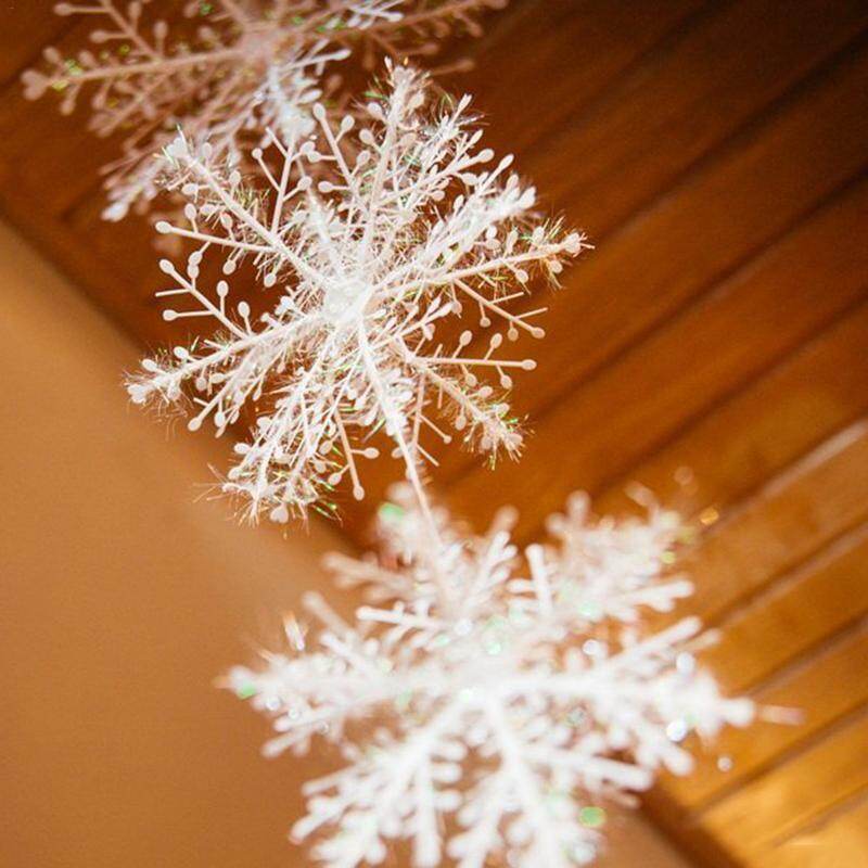 30pcs Christmas Three-dimensional Snowflake String  Christmas Party Snowflake Ornate Charms Tree Deco Christmas Tree Ornaments