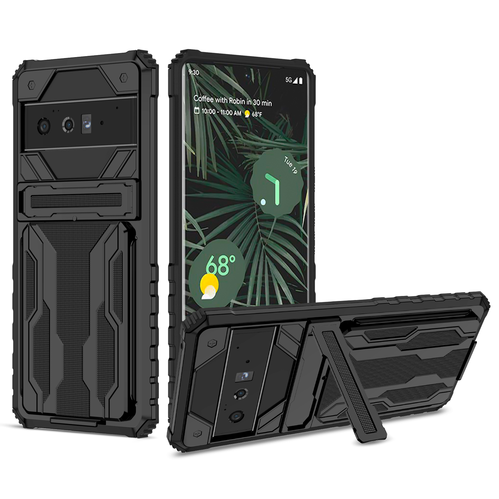 For Google Pixel 6 Pro Pixel 8 Pro Case Cover Rugged Shockproof Protective Card Slots Holder Hybrid Magnetic Kickstand Phone Case Cover