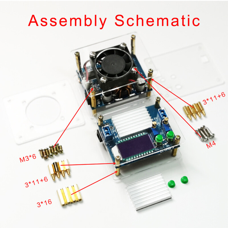 DC DC Automatic Boost/Buck Converter CC CV Power Module 0.5-30V 6A 60W Adjustable Regulated Power Supply Voltmeter Ammeter