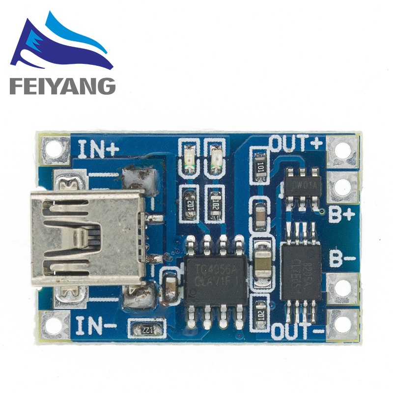 Type-c/Micro/Mini USB 5V 1A 18650 TP4056 Lithium Battery Charger Module Charging Board With Protection Dual Functions 1A Li-ion