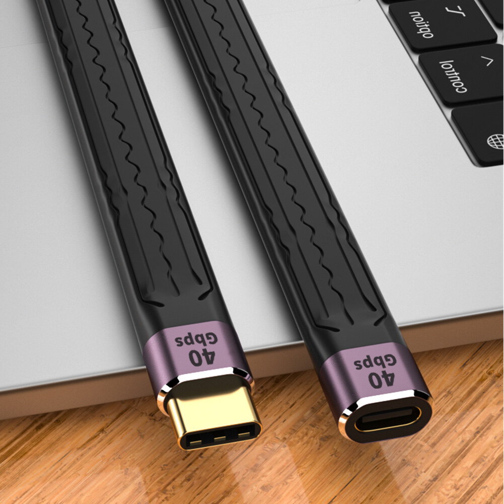 USB C Cable USB 4.0 Gen3 Type C Male/Female to Type C Male Fast Charger Sync Data Cable 40Gpbs High-Speed Transmission 5A PD 100W Flexible Cord for USB-C Phone/Tablet