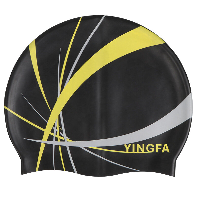 Yingfa Printed Swimming Cap 100% Natural Silicone Natation Swimming Accessories Waterproof High Elastic Diving Caps Colorful Swim Cap For Long Hair