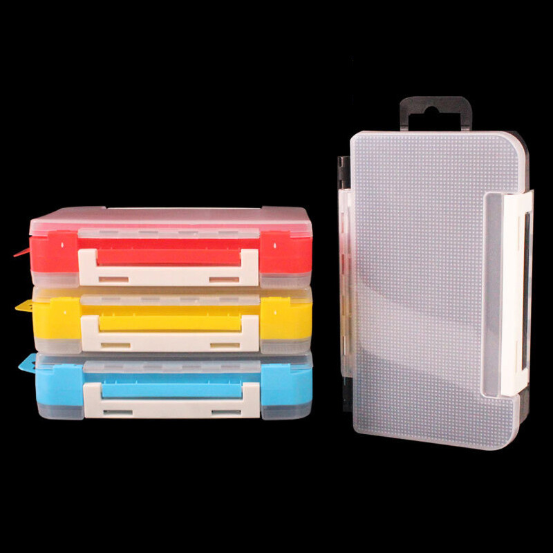 thumbnail image 2 of TOPIND Double Sided Fishing Lures Box Transparent Plastic Bait Hooks Boxes Terminal Tackle Bits Clear Storage Box Organizer Case 14 Compartments With 2 of 14