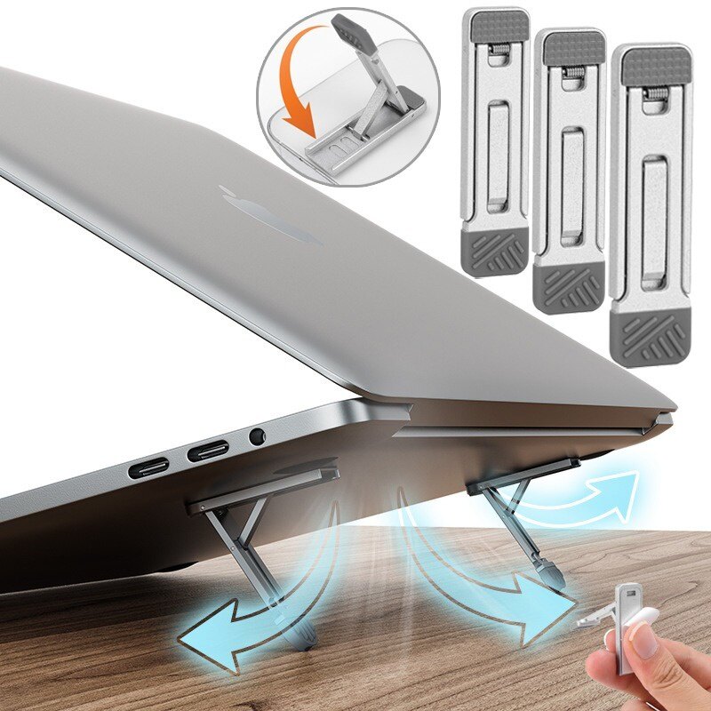 Universal Ultra-thin Foldable Mobile Phone Computer Holder Stand Invisible Portable Adjustable Bracket Desktop Laptop Tilting Notebook Phone Holder