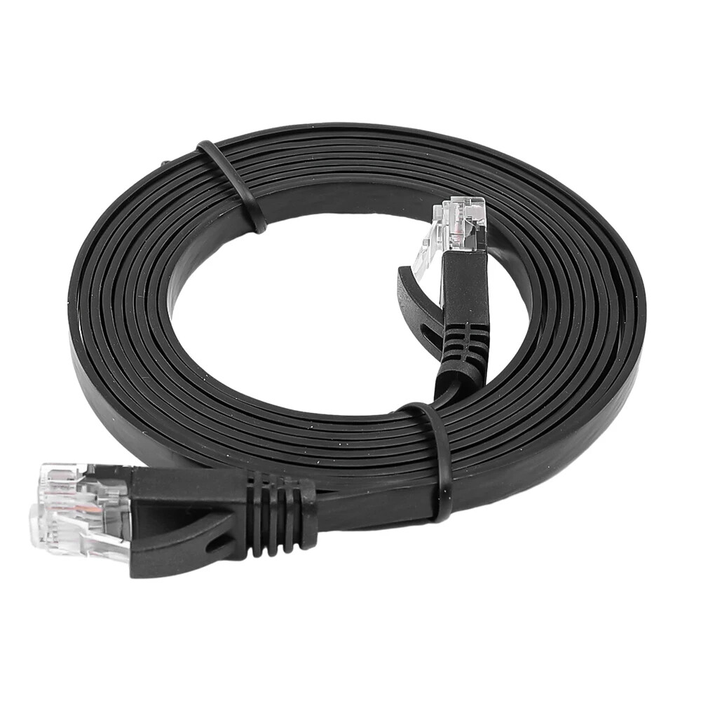 Cat 6 Flat Network Cable RJ45 Cat6 Ethernet Flat Wire LAN 1000Mbps High Speed Ethernet Crossover Cable Patch Connector Cord