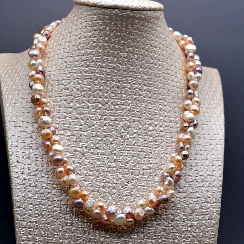 Twisted Pearl Necklaces Natural Colored Pearls Long Necklaces Baroque Vintage Necklaces Wedding Jewelry Women's Necklaces