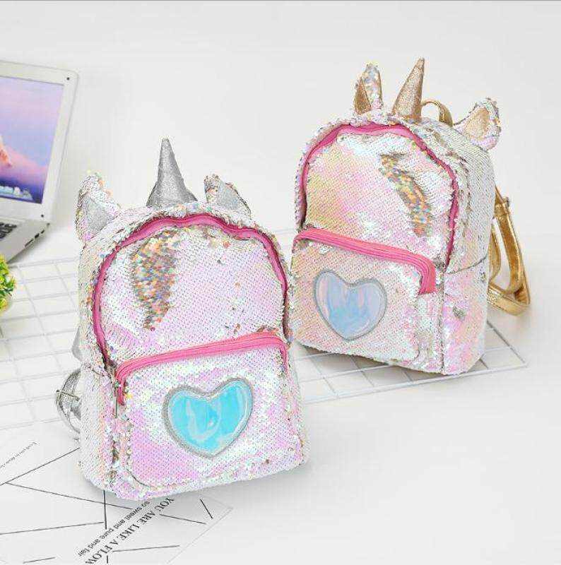 2018 new unicorn backpack girl fashion sequins backpack cartoon cute bag travel backpack