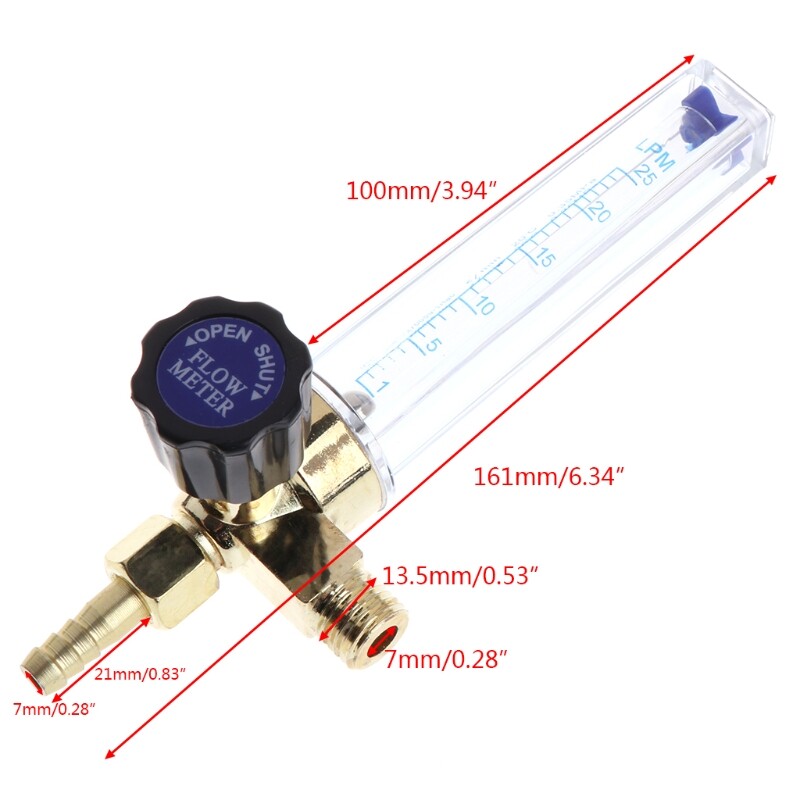 Đồng Hồ Điều Chỉnh Khí 1/4PT Đồng Hồ Đo Lưu Lượng Argon/CO2 Mig Tig Phụ Kiện Hàn Tương Thích Với Máy Hàn Bền
