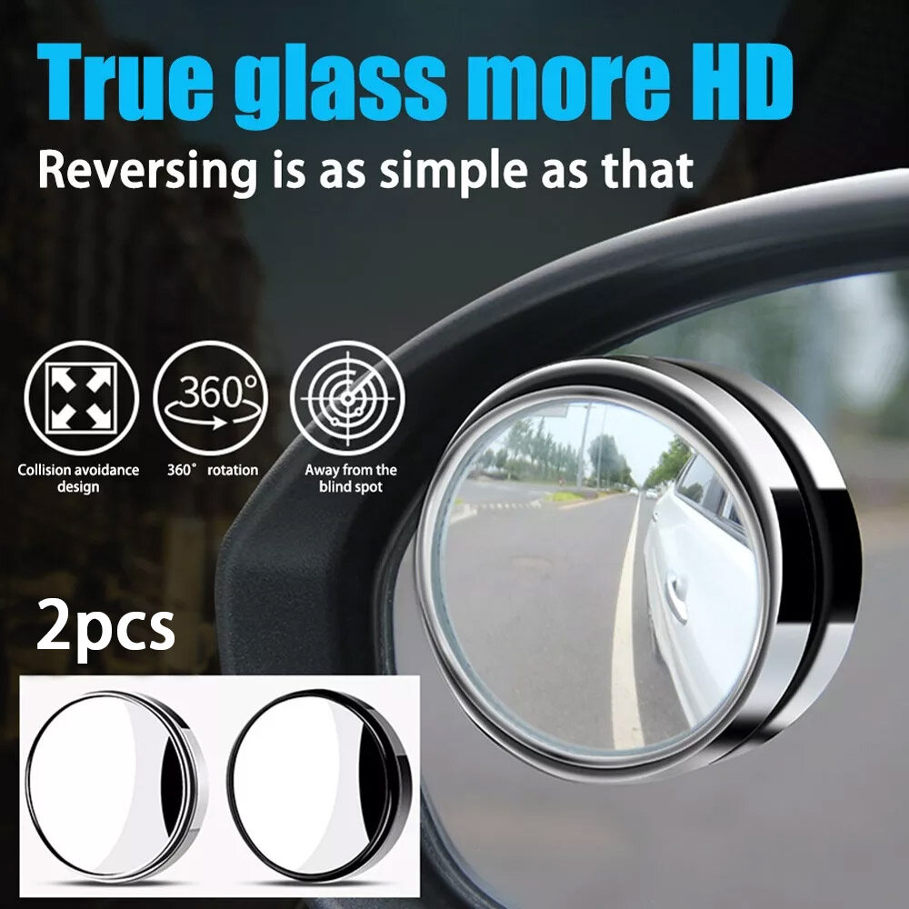 LICTIN 2PCS of Automotive Reversing Small Round Mirror 360 Degree Wide